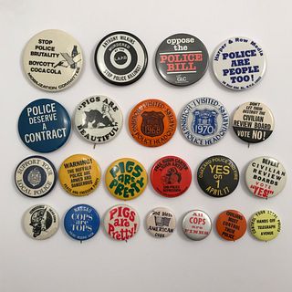 Group of 72 Pro / Anti Police Buttons