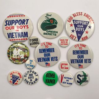 Group of 75 Vietnam War Support The Troops Buttons