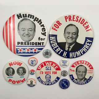 Group of 50 Hubert Humphrey Campaign Buttons 6"