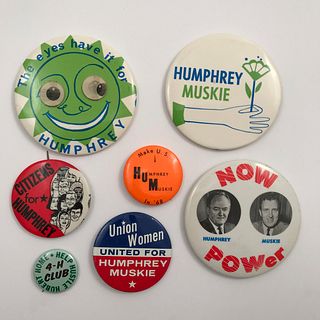 Group of 14 Humphrey / Muskie Campaign Buttons