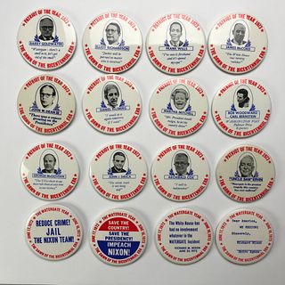 Set of 16 Watergate 1973 Patriot of the Year Buttons