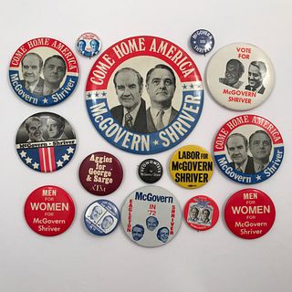 Group of 75 McGovern / Shriver Campaign Buttons