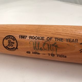 1987 Mark McGwire Signed Rookie Bat
