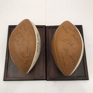 Two Vintage 1968 San Francisco  49ers Signed Team Footballs  with COA