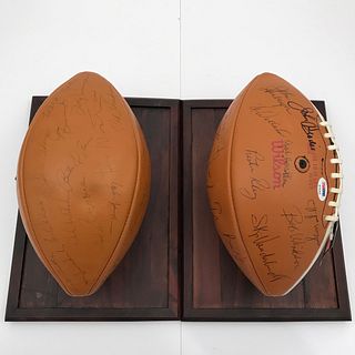 Two Vintage 1970 San Francisco  49ers Signed Team Footballs  with COA