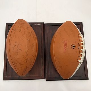Two Vintage 1974 San Francisco  49ers Signed Team Footballs with COA