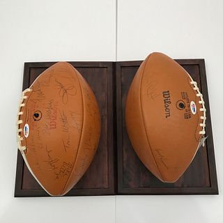 Two Vintage San Francisco 49ers Multi Signed Footballs 1973 1976 with COA