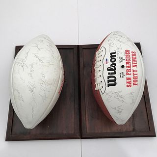 Two Vintage San Francisco 49ers Signed Team Footballs 1990 1991 with COA