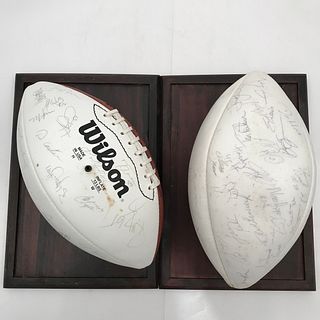 Two Vintage San Francisco 49ers Signed Team Footballs 1992 1993 with COA