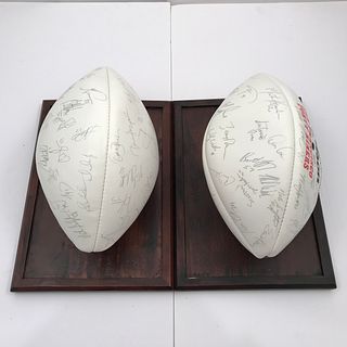 Two Vintage  San Francisco 49ers Signed Team Footballs 1993 1994  with COA