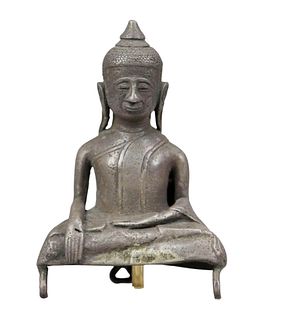 Small Silver Alloy Buddha, Laos, 17/19th Century