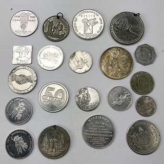 Group of 56 Older Tokens, Coins, Medals