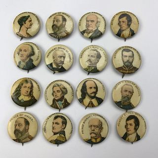 Group of 28 Pepsin Gum Famous People Buttons Pinbacks