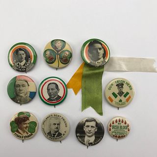 Group of 27 Antique Irish Rebellion Buttons Pinbacks