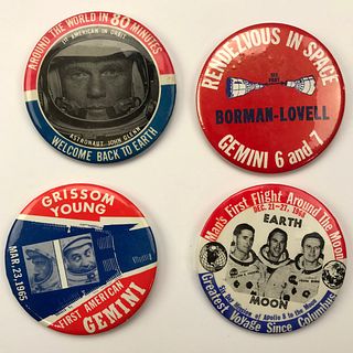 Group of 38 NASA Gemini , Apollo 8 ,  Astronaut Buttons