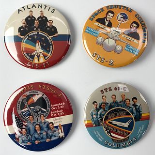 Group 55 NASA Space Shuttle Columbia Atlantis Buttons 