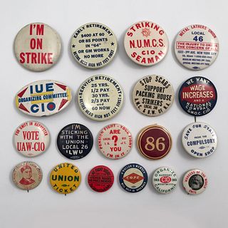 Large Group of 150 Pre 1970 Labor / Union Buttons