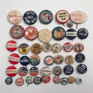 Group of 115 Early Prohibition Buttons