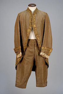 GENTS BROCADE TWO-PIECE SUIT, LATE 18th C.
