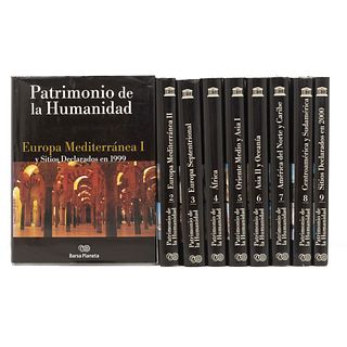 LOTE DE LIBROS SOBRE PATRIMONIO DE LA HUMANIDAD. Ediciones Planeta, 2001.  -Sitios Declarados en 2000.  -Europa Mediterá...Piezas: 9.
