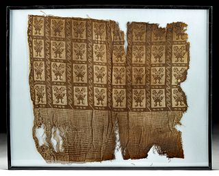 Peruvian Chancay Textile Fragment with Frame