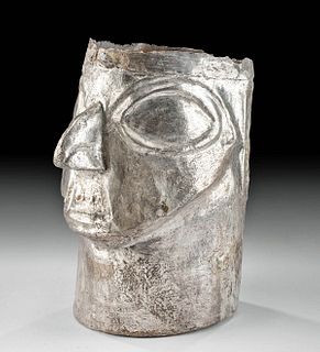 Wonderful Inca Silver Portrait Beaker