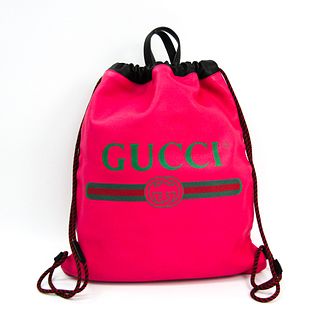 Gucci Gucci Print Coco Capitan Drawstring 494053 Unisex Leather Backpack,Handbag Black,Green,Pink,Red Color
