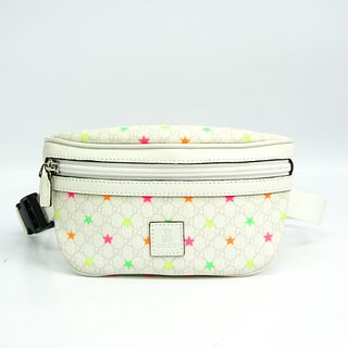 Gucci Children's 311159 Girls' PVC,Leather Fanny Pack Multi-color,White