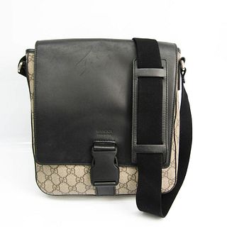 Gucci 406368 Unisex Leather,GG Supreme Shoulder Bag Beige,Black,Brown