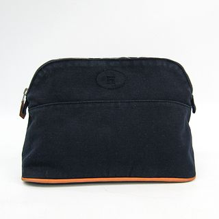 Hermes Bolide MM Cotton,Leather Pouch Navy