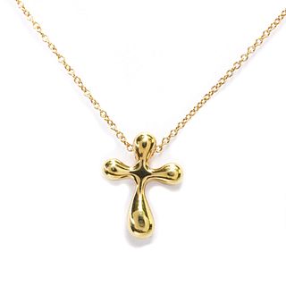 Tiffany Elsa Peretti Cross Yellow Gold (18K) Women's Pendant Necklace