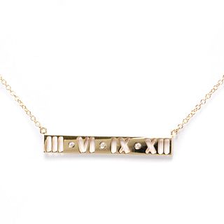 Tiffany Atlas Pink Gold (18K) Diamond Women's Pendant Necklace