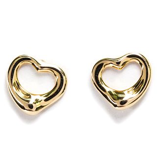 Tiffany Open Heart Pink Gold (18K) Stud Earrings