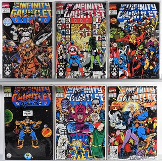 6PC Marvel Comics Infinity Gauntlet #1-6 Signed 3x
