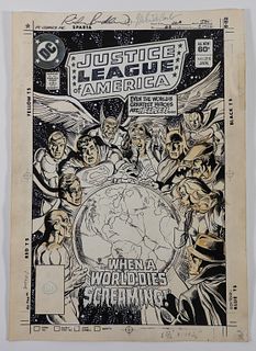 Rich Buckler DC Comics JLA #210 Original Cover Art