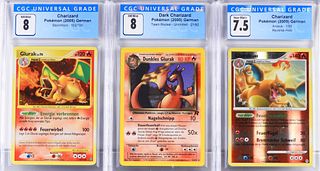 3PC German Pokemon Charizard CGC Holo Card Group