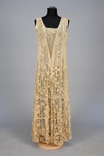 EMBROIDERED NET GOWN, 1920s.