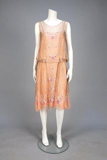 BEADED and SEQUINED TULLE DRESS, 1920s.