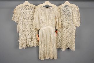 THREE GIRLS LACE DRESSES, 1890 - 1908