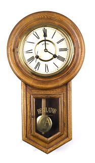 Antique Oak Regulator Wall Clock