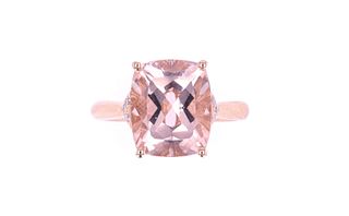 Brilliant Morganite & Diamond 14k Rose Gold Ring