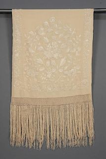 CHINESE EXPORT SILK EMBROIDERED STOLE, EARLY 20th C.