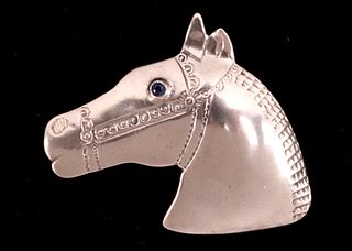 Montana Sapphire Equestrian Sterling Horse Pin