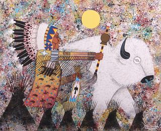 Dau-Law-Taine Kiowa Painting on Canvas 2020