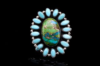 Navajo Sterling Silver Mojave Turquoise Ring