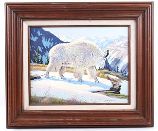 Elmer Sprunger Mountain Goat Painting (1919-2007)