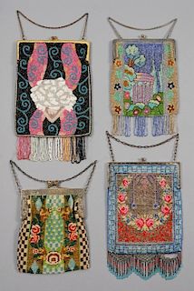 THREE DECO BEADED BAGS, EARLY 20th C.