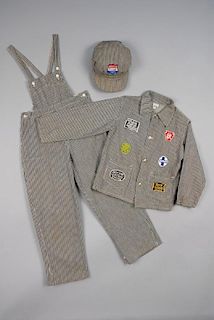 BOYS RONEL JR. RAILROAD ENGINEERS SUIT, MID 20th C.