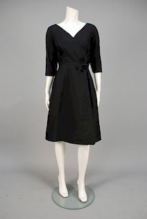BRANELL FAUX WRAP COCKTAIL DRESS, 1950s.