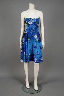 KAMEHAMEHA HAWAII PRINTED COTTON DAY DRESS, 1950s.